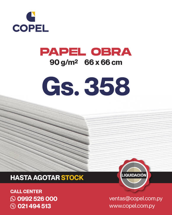 Copel. Oferta. Papel obra a Gs. 358.